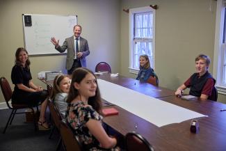 Chris Weisinger leads the Middle/High school sunday school class